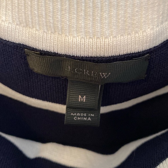 J. Crew women’s Medium navy and white striped cotton sweater - Picture 2 of 4